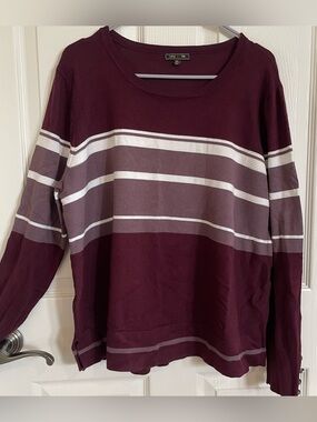 Lety & Me Maroon Striped Sweater size XXL